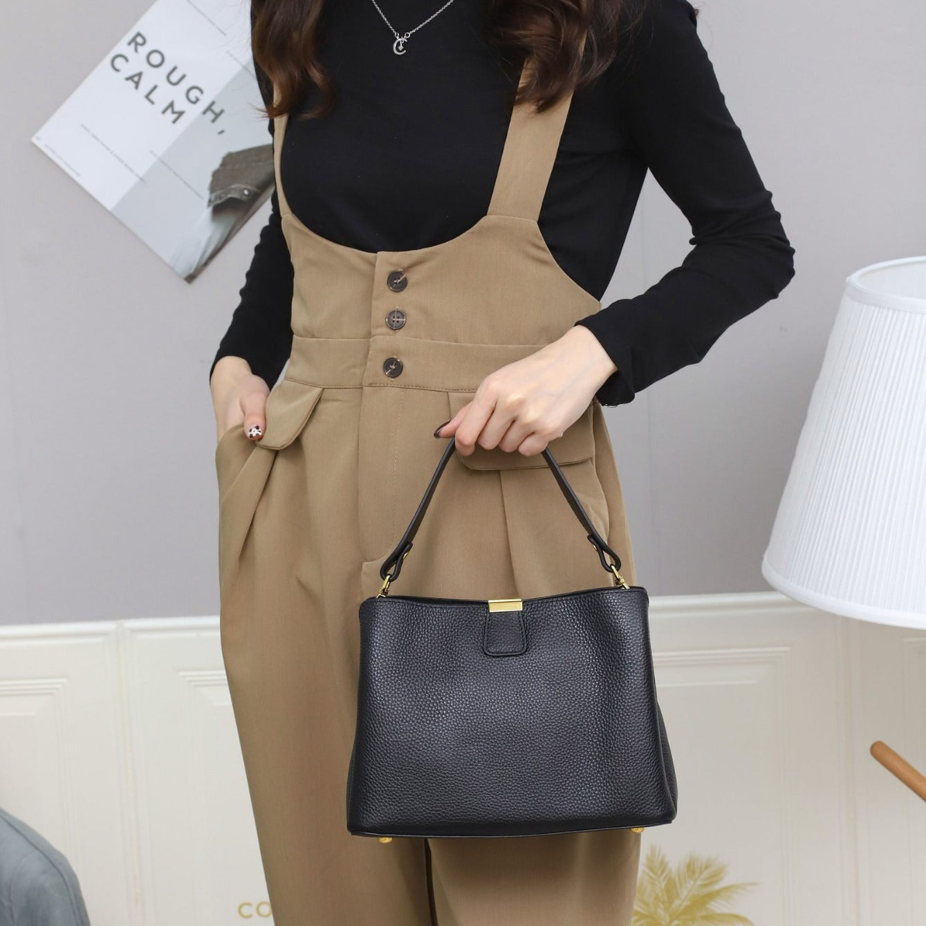 Women's Western Style Fashion Simple First Layer Shoulder Bags