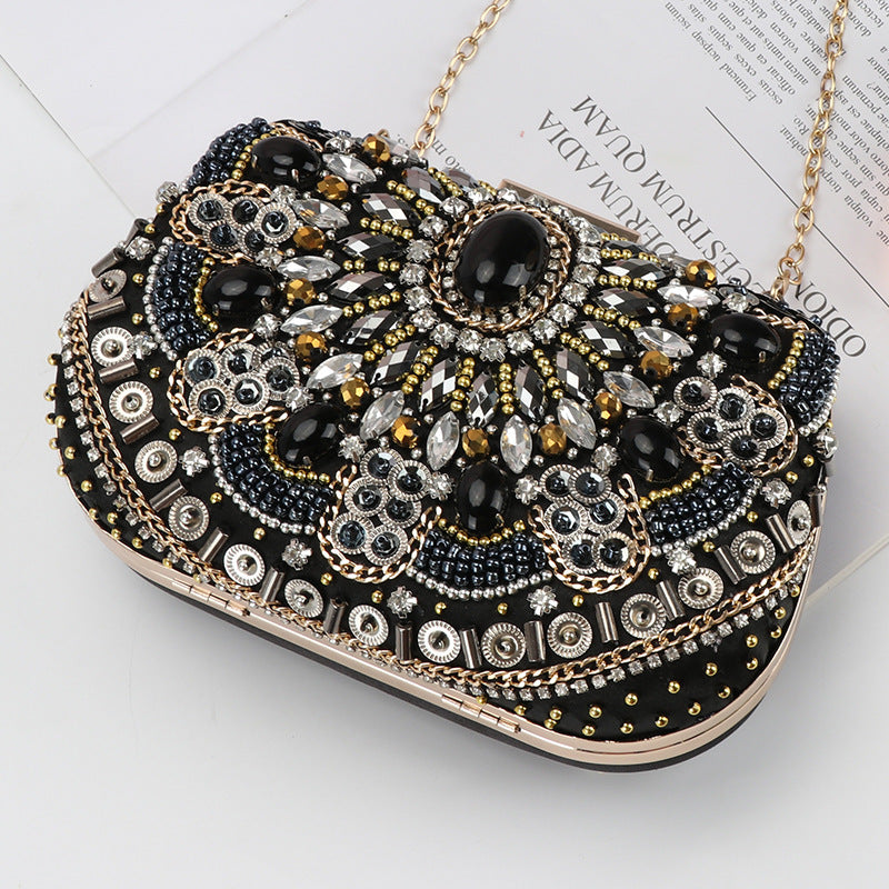 Women's Retro Dinner Black Love Elegant Dress Evening Bags