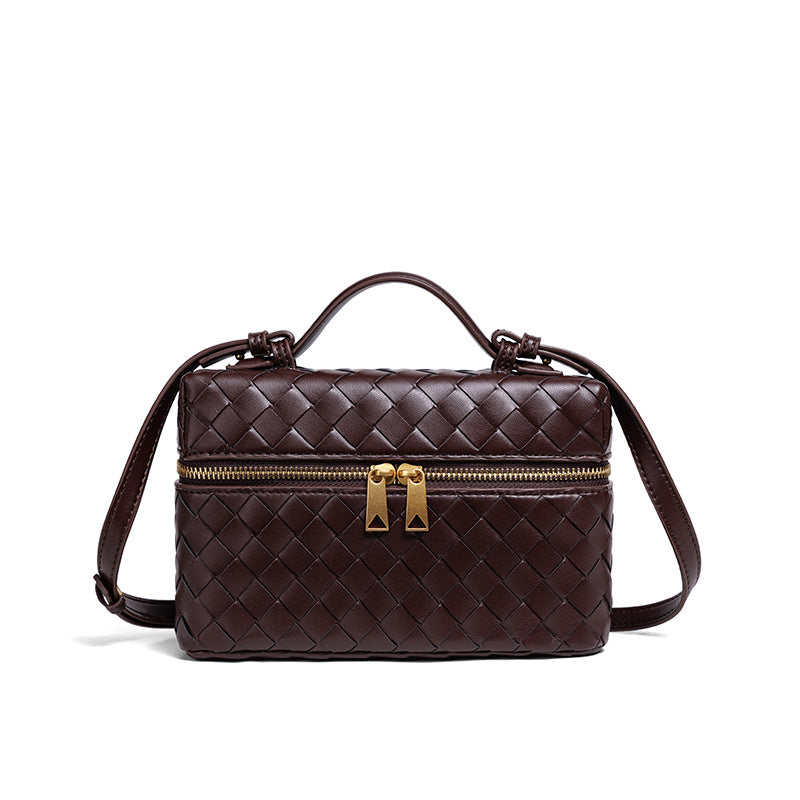 Fashion Popular Lunch Box Hand-woven Zipper Shoulder Bags