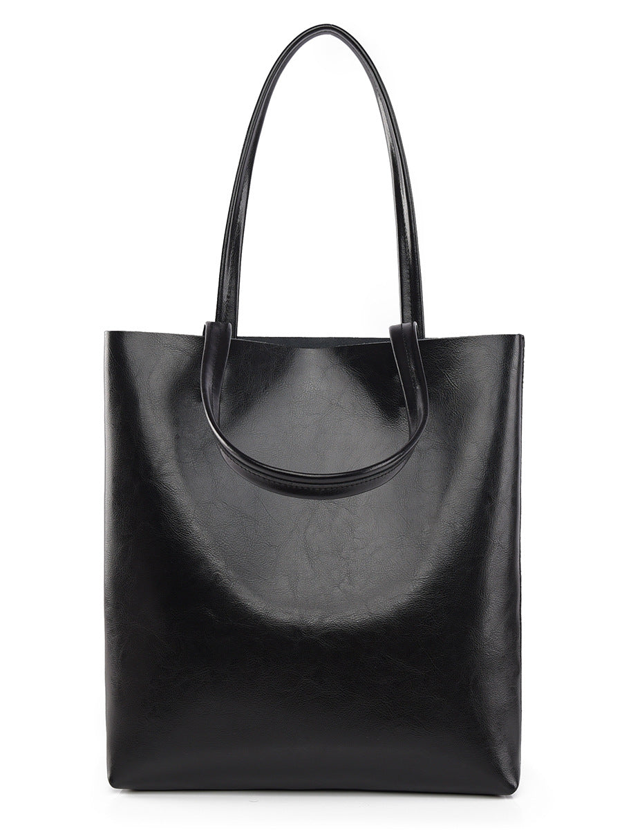 Women's Cow Leather Fashion Simple Large Capacity Portable Shoulder Bags