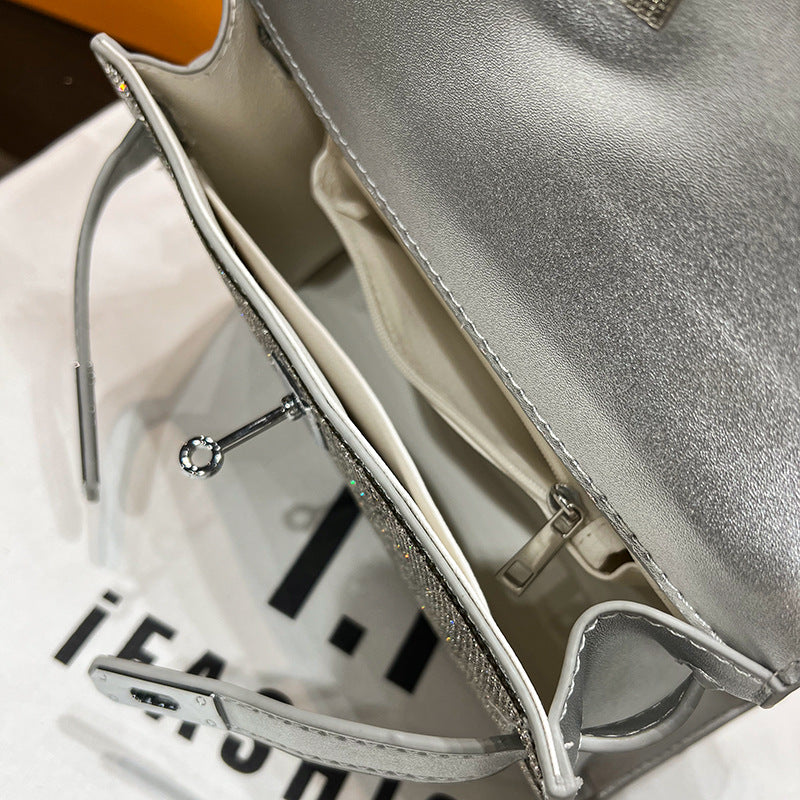 Women's Diamond Kelly Platinum Portable Live Broadcast Crossbody Bags