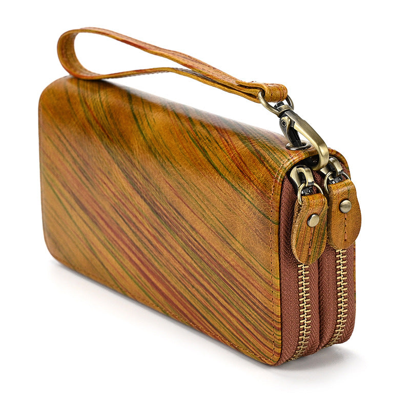 Men's Horse Leather Zipper Long Genuine Premium Men's Handbags