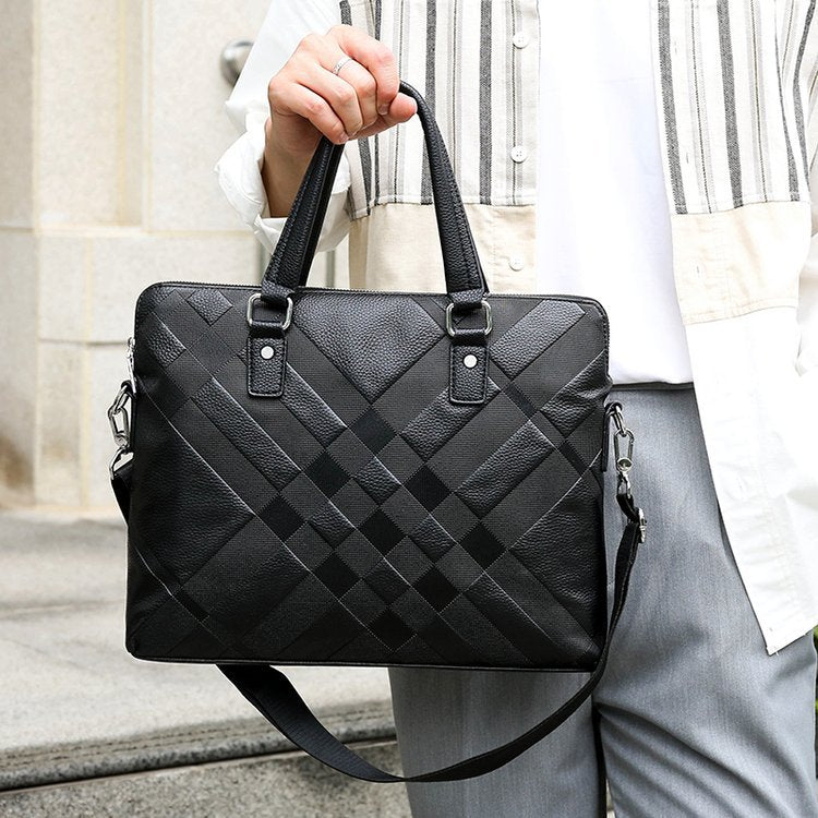 Men's Genuine Leather Business Horizontal Computer Boutique Men's Handbags