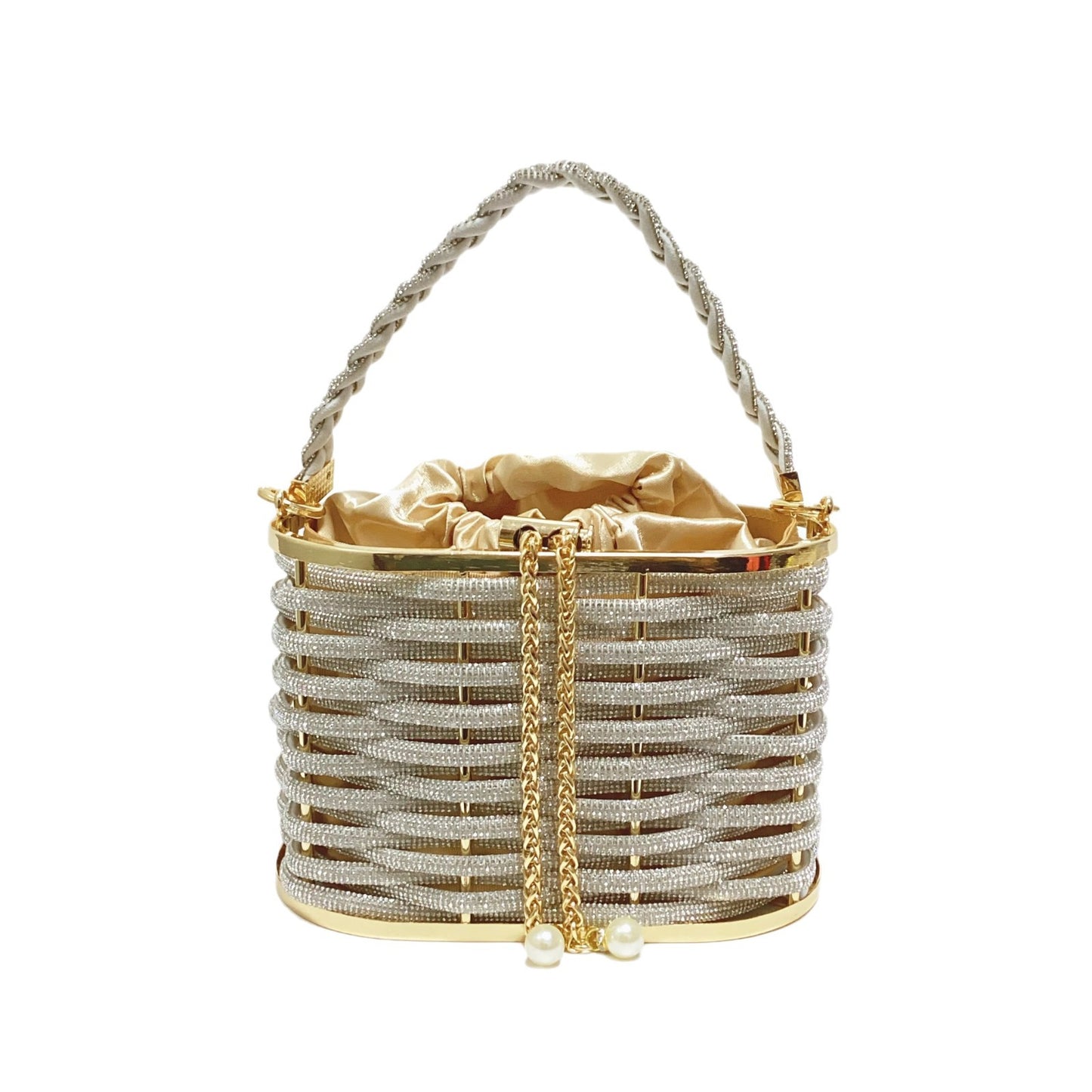 Women's Retro Shiny Diamond Rhinestone Chain Dinner Handbags
