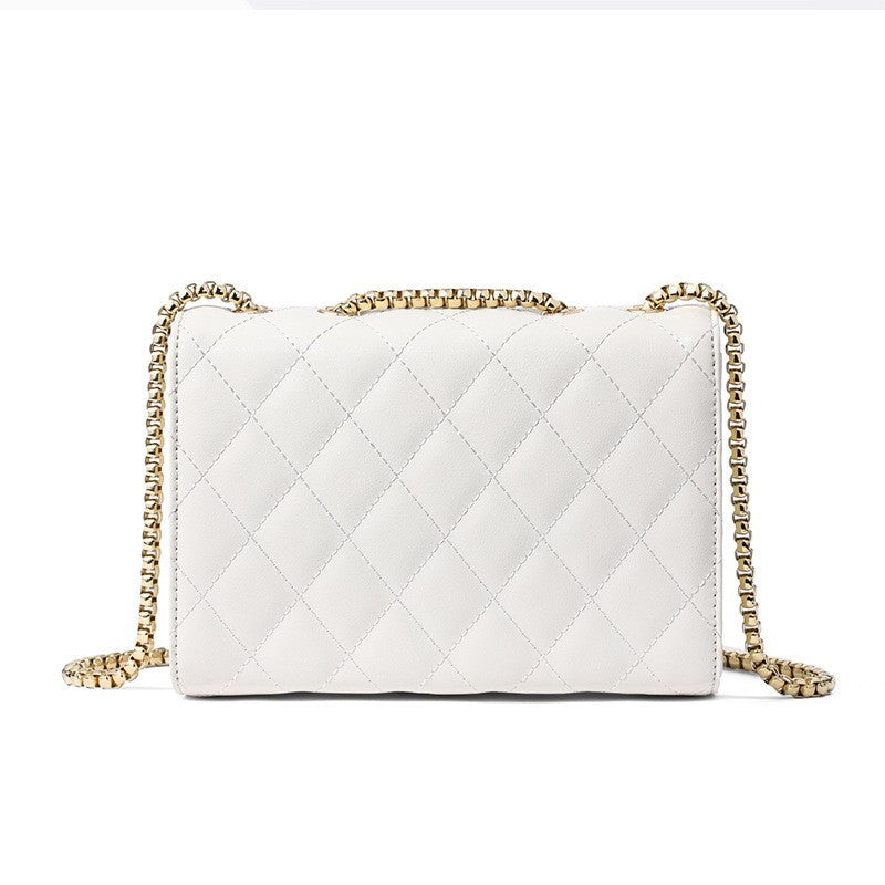 Genuine Leather Fashionable Rhombus Chain High-grade Crossbody Bags