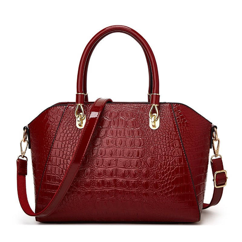 Women's Fashion Crocodile Pattern Large Capacity Commuter Handbags
