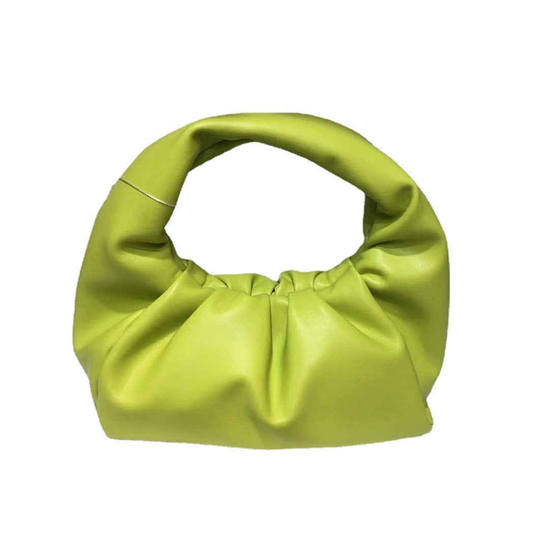 Women's Minority Pleated Clutch Cowhide Soft Leather Shoulder Bags