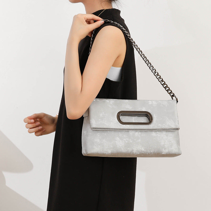 Light Luxury Satin Underarm Folding Niche Crossbody Bags