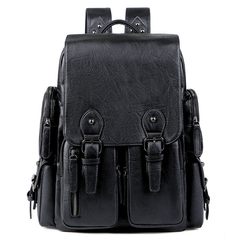 Men's Large Capacity Leather Fashion Back Difference Backpacks