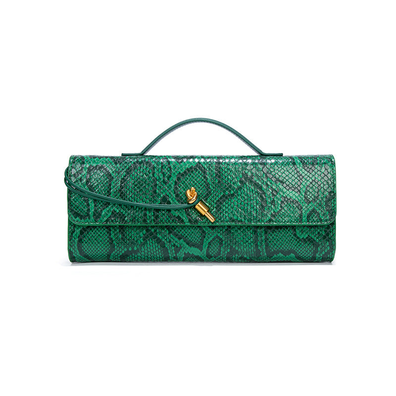 Women's Snake Pattern High Sense Hand Holding Dinner Lightweight Handbags