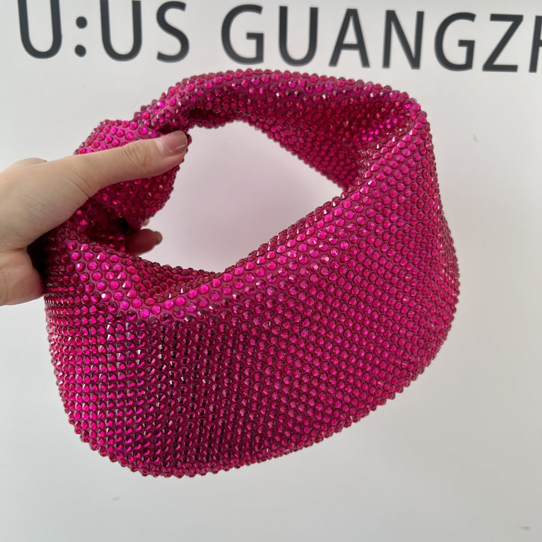Women's Knotted Crystal Stylish Good Texture Portable Handbags