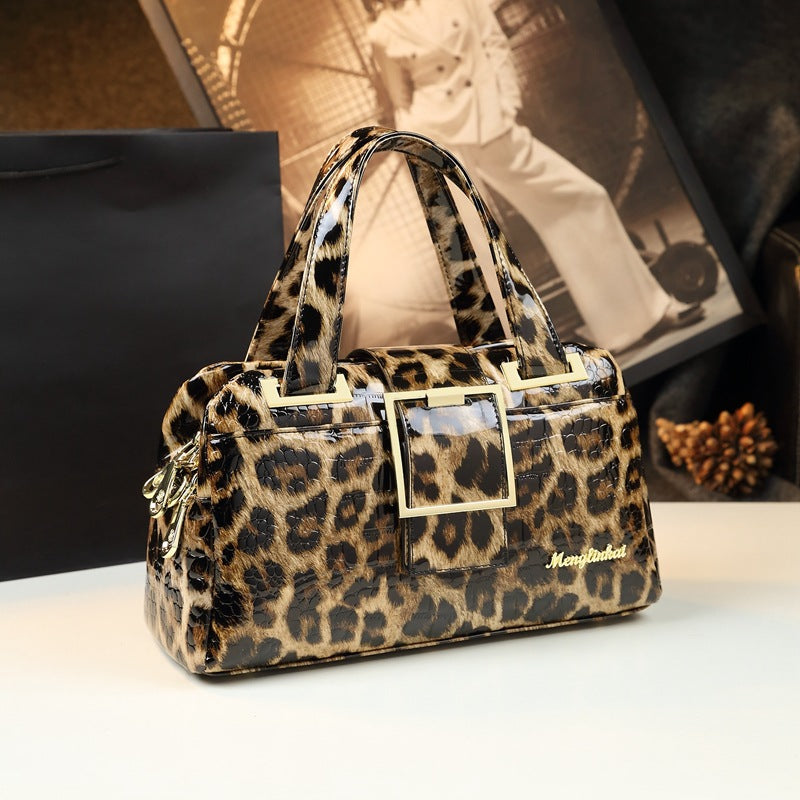 Fashion Pillow Female Crocodile Pattern Genuine Leather Handbags