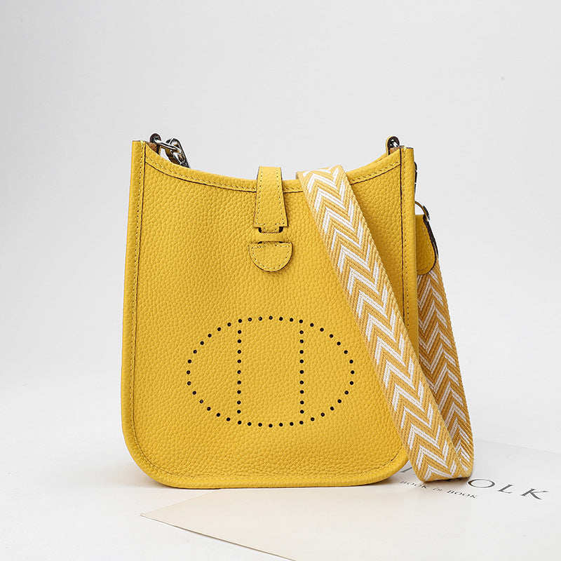 Women's First Layer Cowhide Genuine Leather Lychee Crossbody Bags