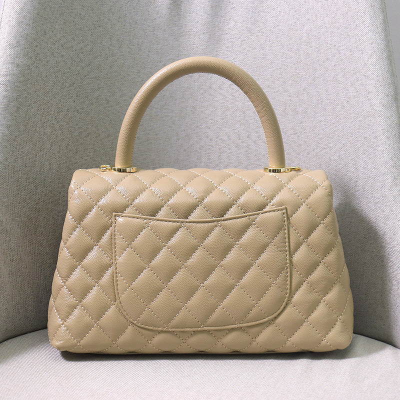 Rhombic Chain Genuine Leather Caviar Classic Style Handbags
