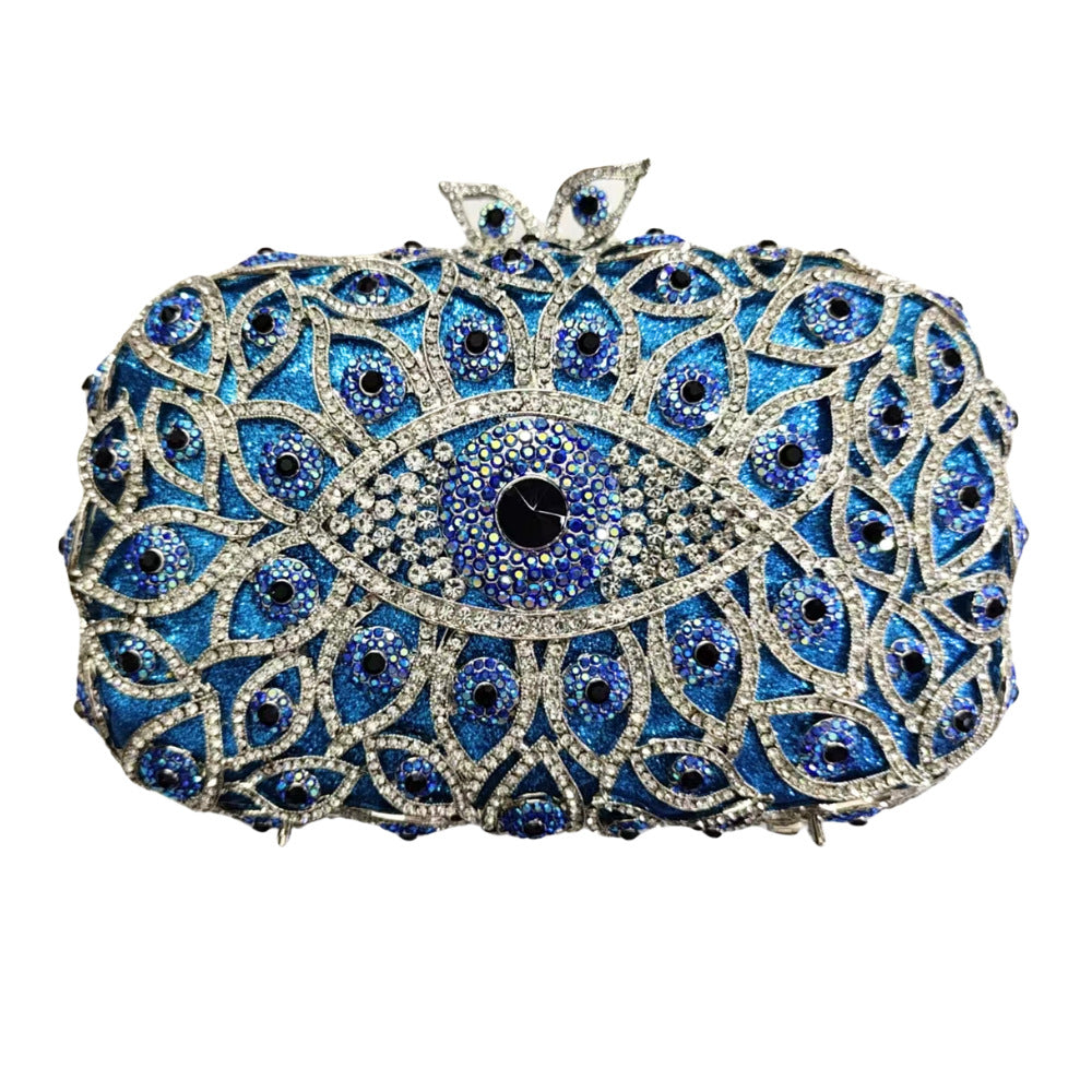 Women's Horizontal Eye Diamond Dinner Banquet Full Evening Bags