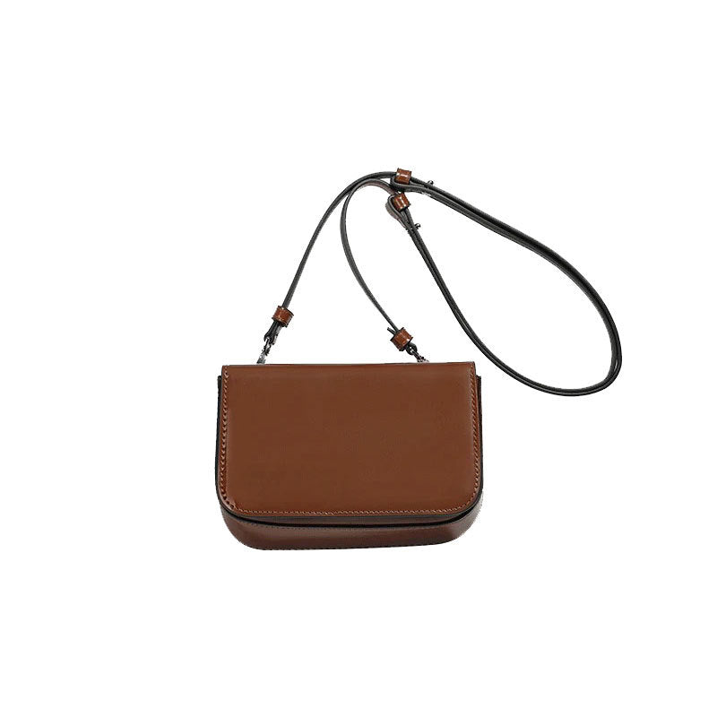 Handmade Brown Fashionable Cowhide Refined Simple Crossbody Bags