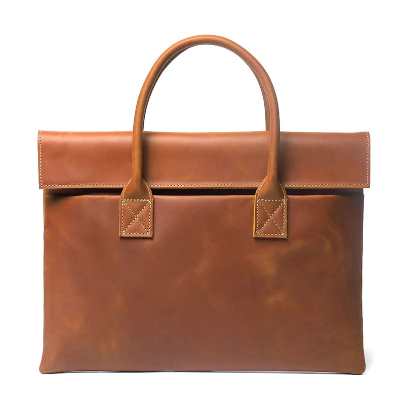 Men's Leather Horizontal Genuine Business First Layer Handbags