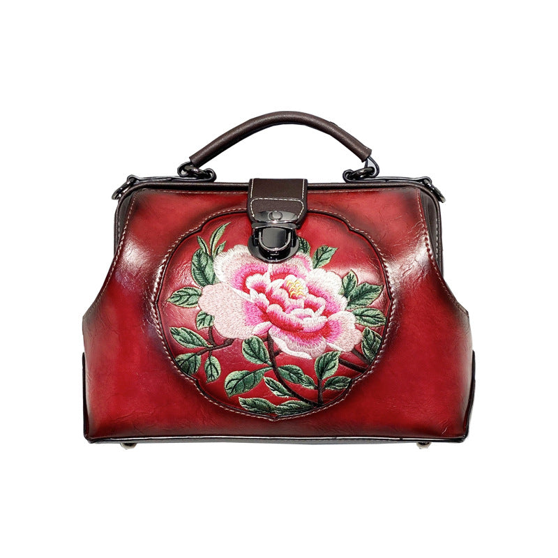 Women's Retro Style Embroidery With Cheongsam Cotton Shoulder Bags