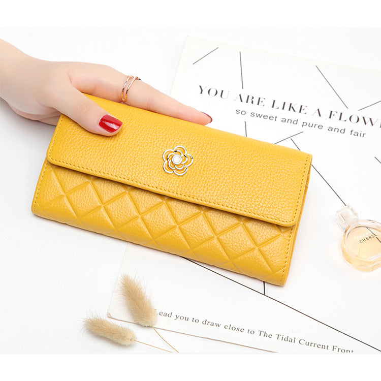 Korean Style Fashion Soft Cowhide Classic Ladies Wallets