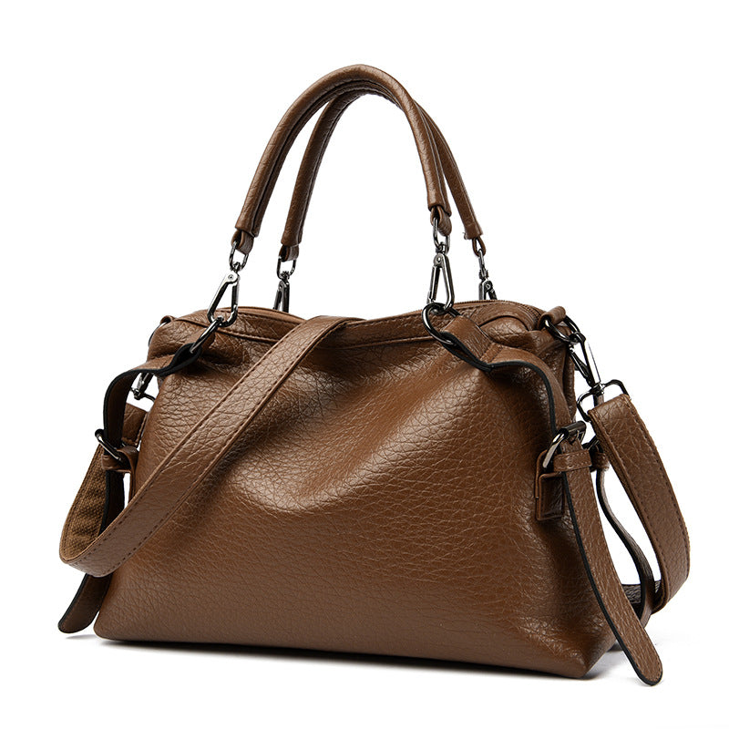 Women's Texture Soft Leather Large Capacity Commuter Handbags