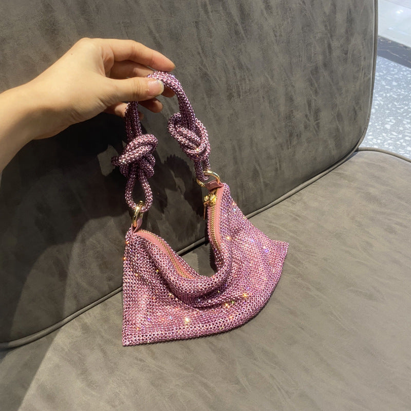 Rhinestone Knotted Hand Carrying Envelope Dinner Shoulder Bags