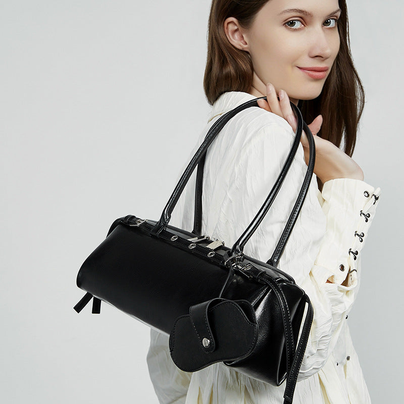 Women's Leather Niche Retro Trendy Cool Decorative Underarm Bags