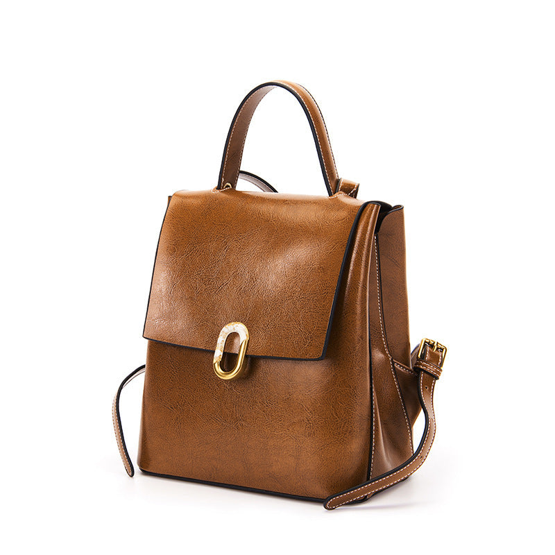 Women's Leather University Style Commuter High-grade Cowhide Bags