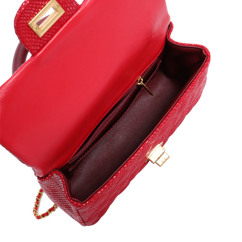 Pattern Rhombus Chain Genuine Leather Fashion Exquisite Crossbody Bags