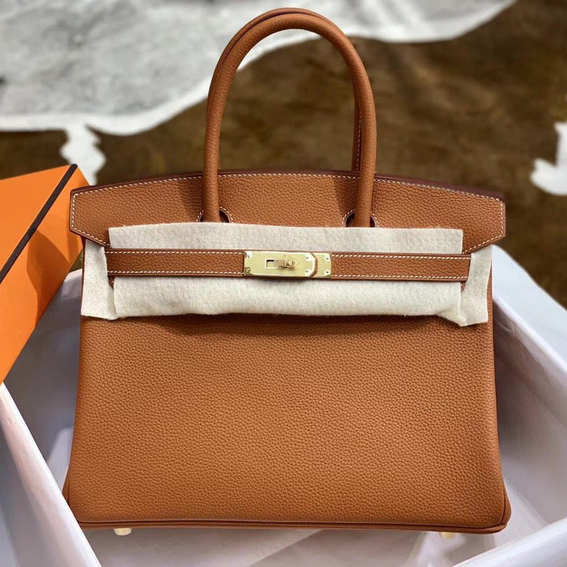 Women's Leather Line Imported Calfskin Lychee Pattern Bags