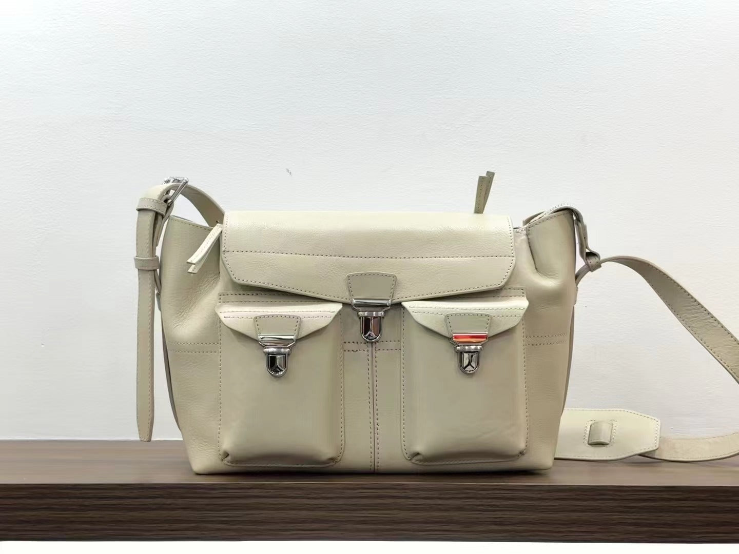 Layer Cowhide French Niche Motorcycle Flap Crossbody Bags