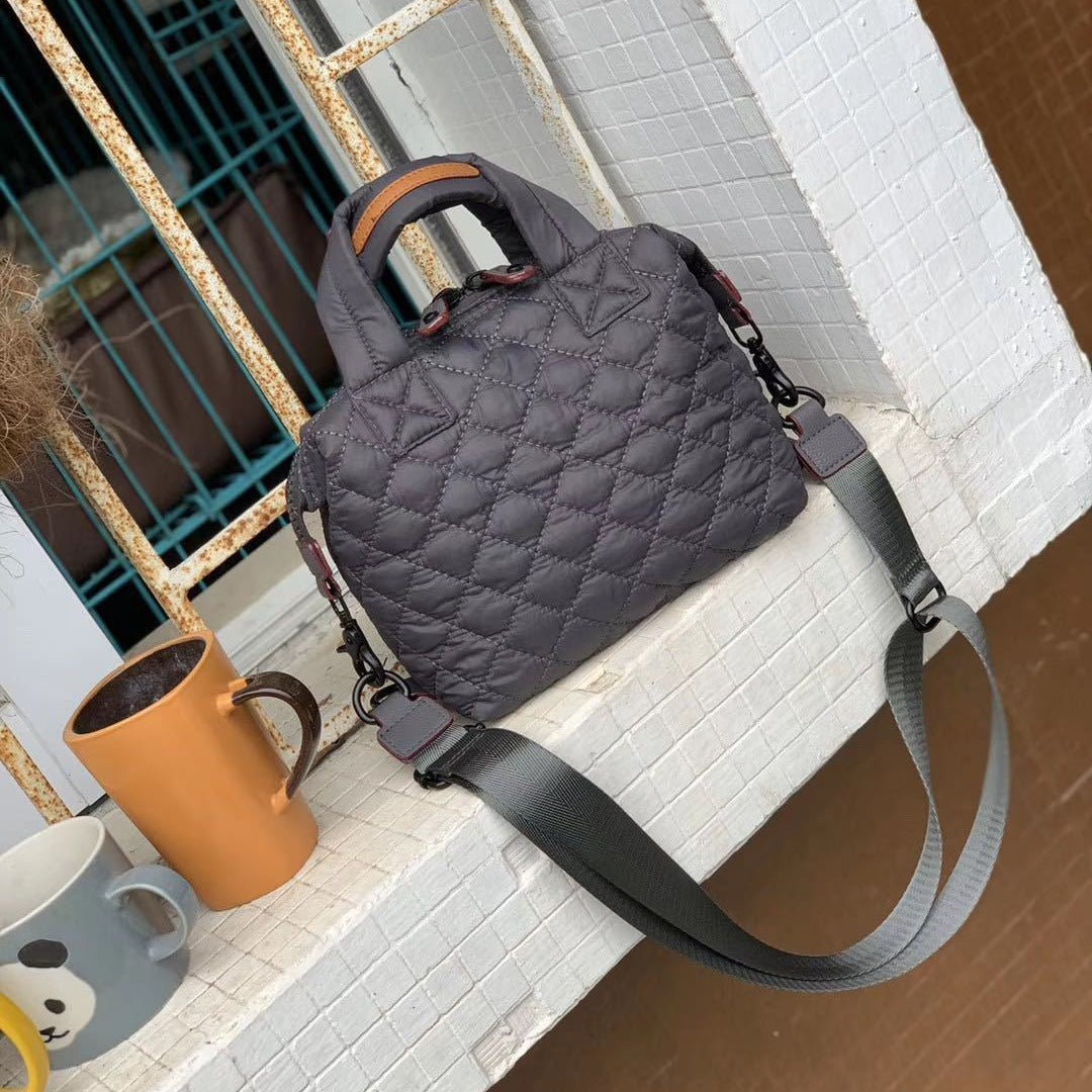 Diamond Korean Style Space Cotton Textured Nylon Cloth Fashion Crossbody Bags