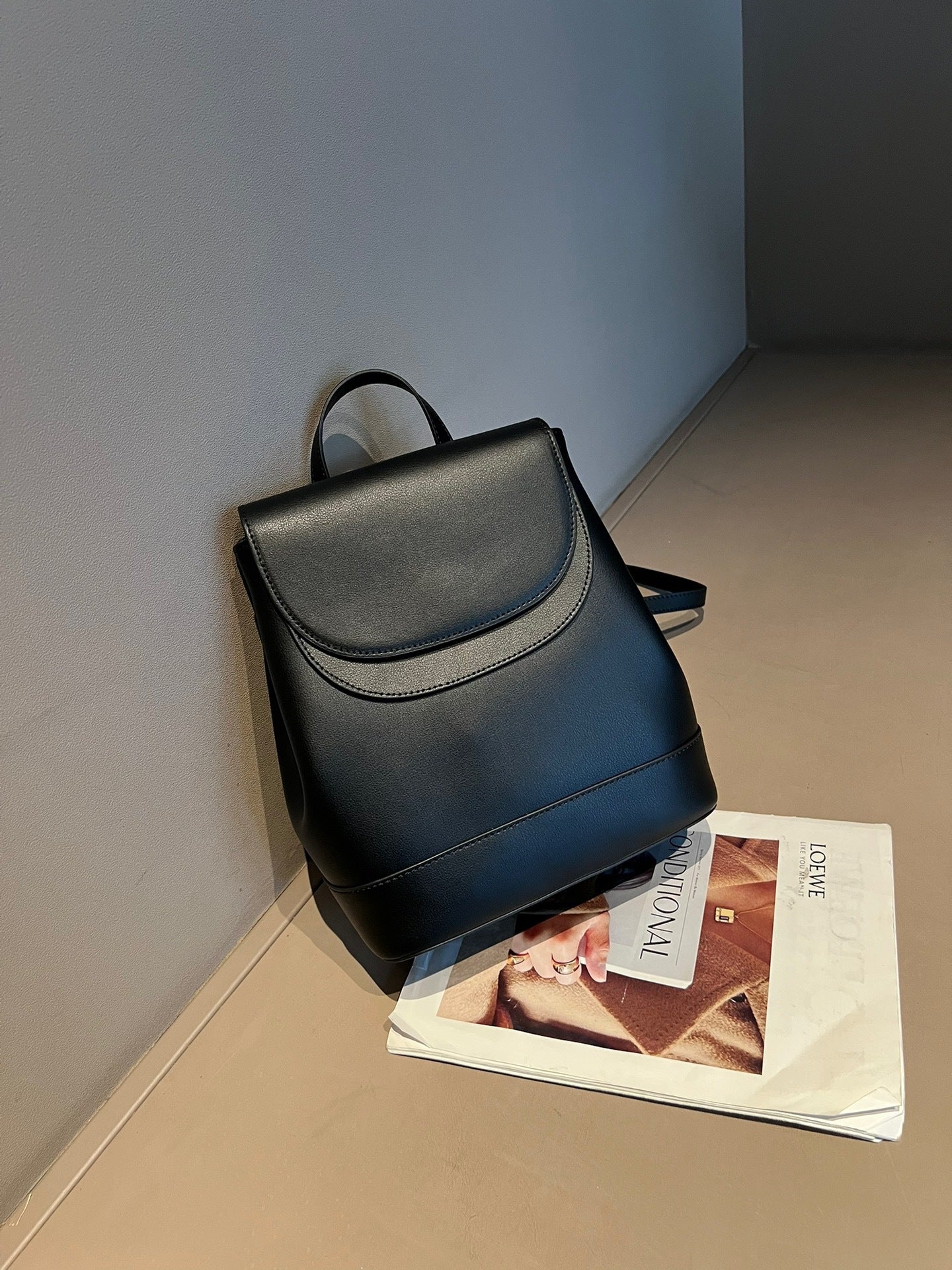 Design Leather Female Contrast Color Versatile Backpacks