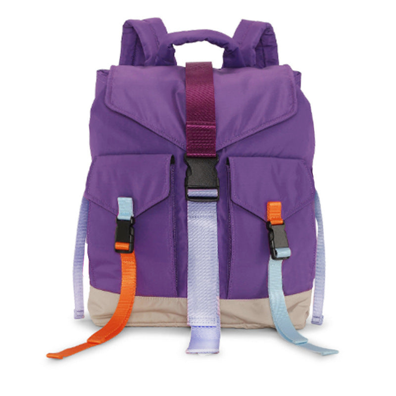 Unisex Style Contrast Color Large Capacity Backpacks