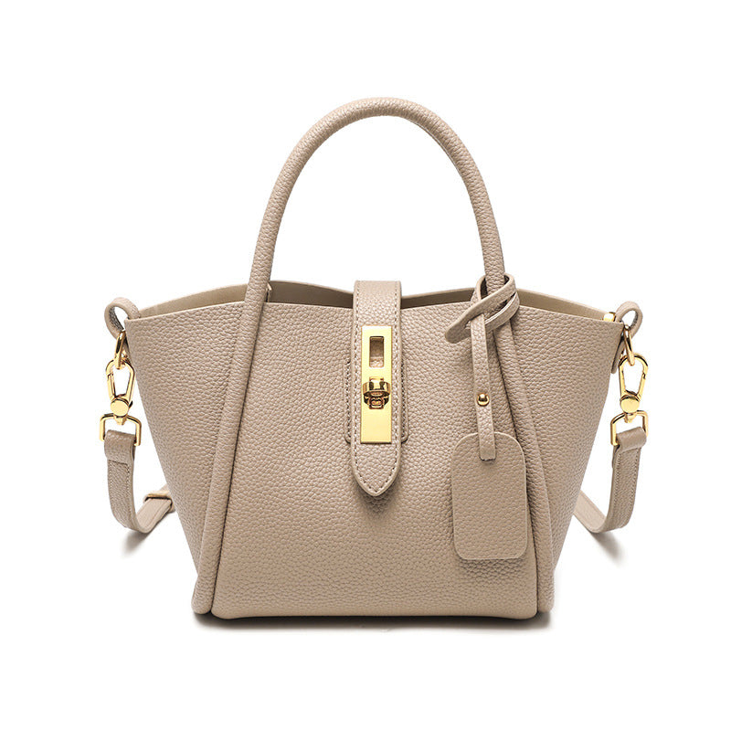 Women's Strict Selection Summer Genuine Leather Portable Bucket Bags