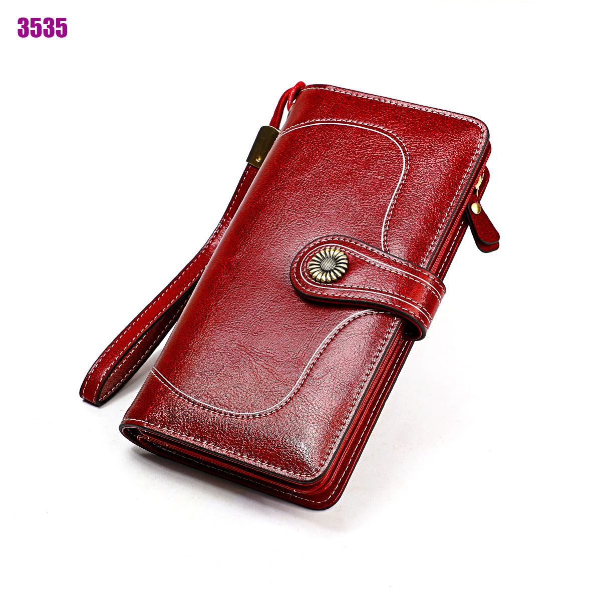 Women's Vintage Genuine Leather Long Cowhide Ladies Wallets