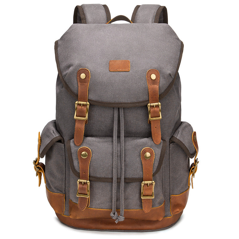 Men's Canvas Vintage Oil Wax Large Capacity Backpacks