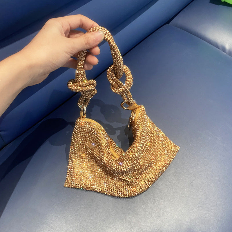 Rhinestone Knotted Hand Carrying Envelope Dinner Shoulder Bags