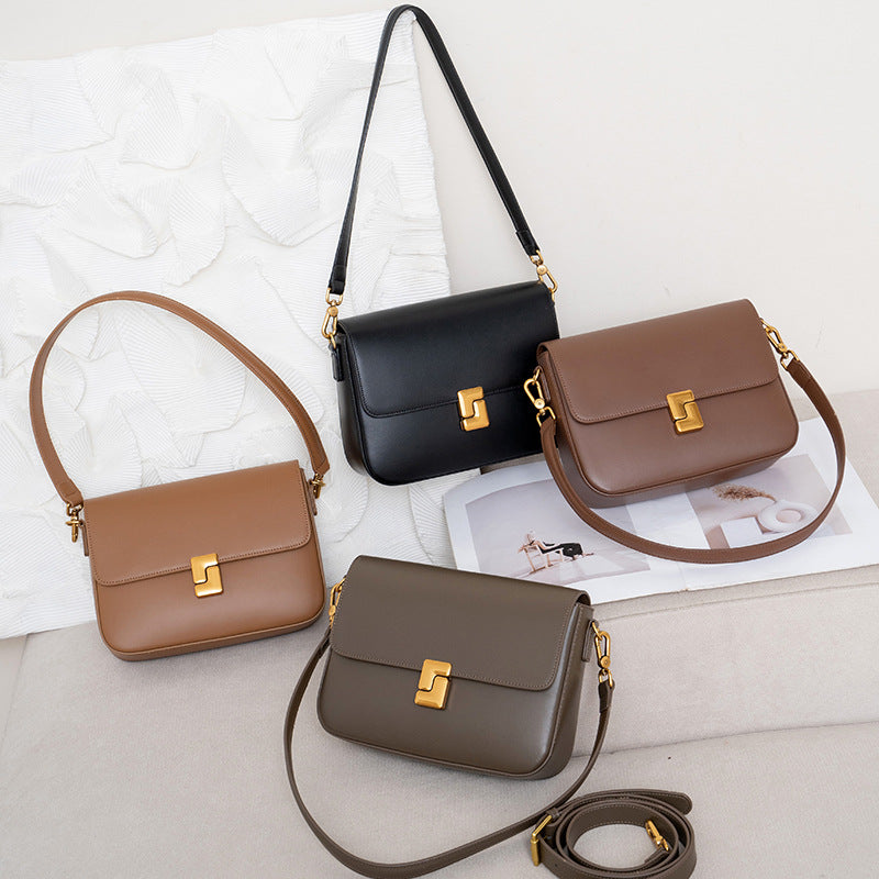 Women's Genuine Leather Light Luxury Minority One Crossbody Bags