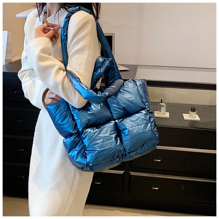 Women's Down Soft Plaid Feeding Cotton Fashion Shoulder Bags