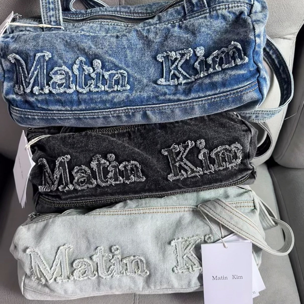 Women's Slouchy Niche Denim Washed Embroidered Handbags