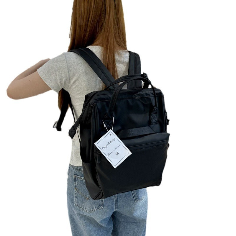 Korean Style Fashion Black Waterproof Commuter Backpacks