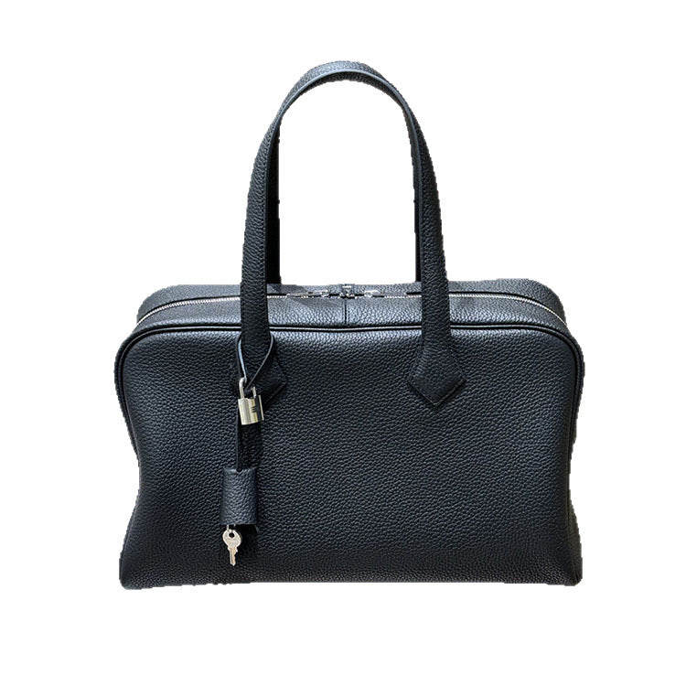 Victoria Layer Cowhide Boston Commuter Lightweight Handbags