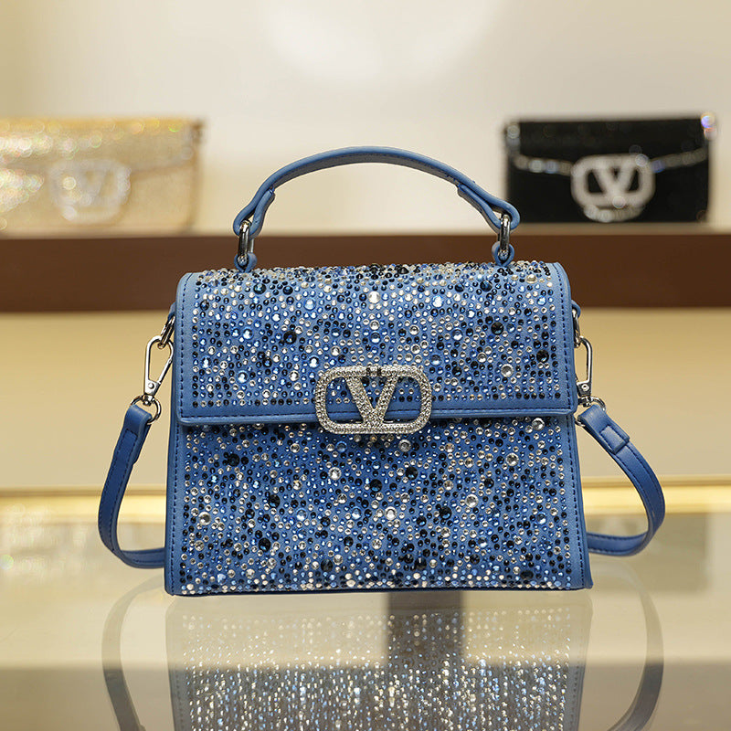 Women's Light Diamond High Quality Fashion Rhinestone Letters Crossbody Bags