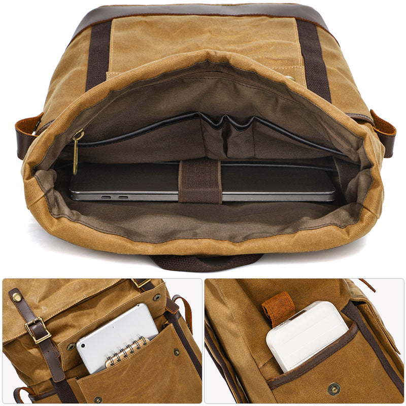 Men's Retro Canvas Large Capacity Waterproof Computer Backpacks