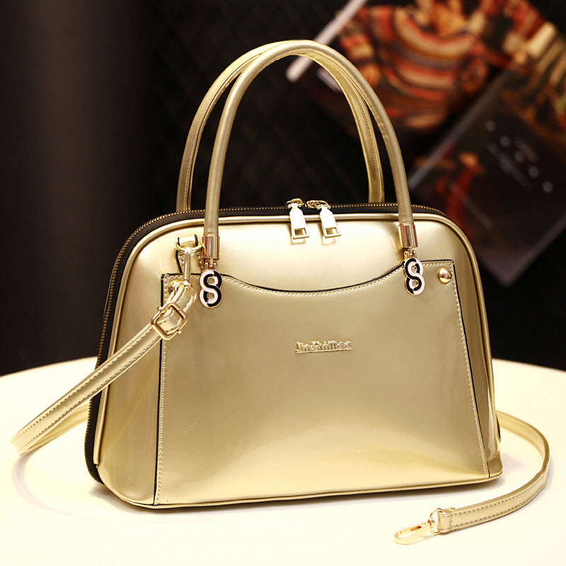 Women's Bright Leather Shell Big Simple Fashion Handbags