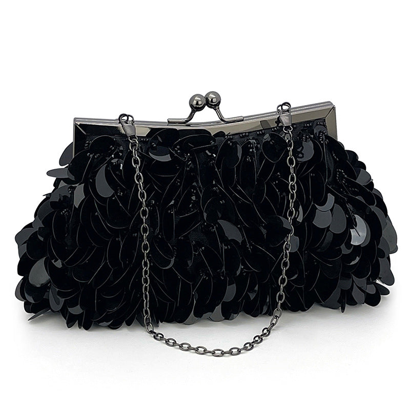 Shiny Banquet Dinner Party Sier Hand-woven Ladies Wallets
