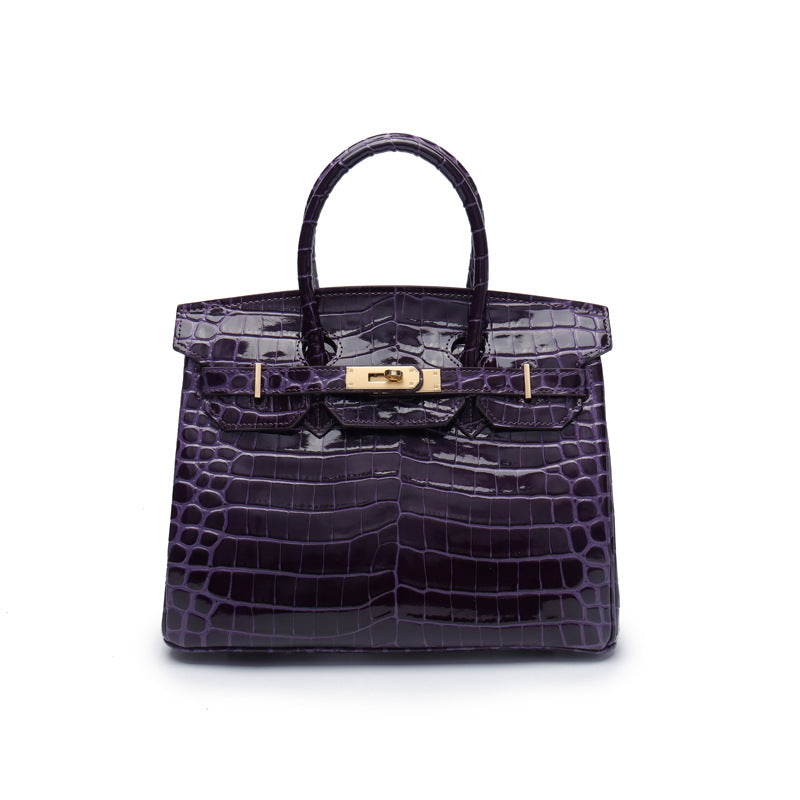 Women's Fashion Crocodile Pattern Genuine Leather Cow Bags
