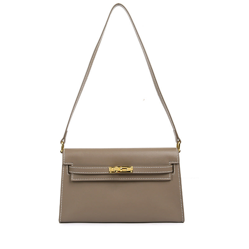 Women's Underarm Kelly Sheep Pattern Genuine Leather Bags