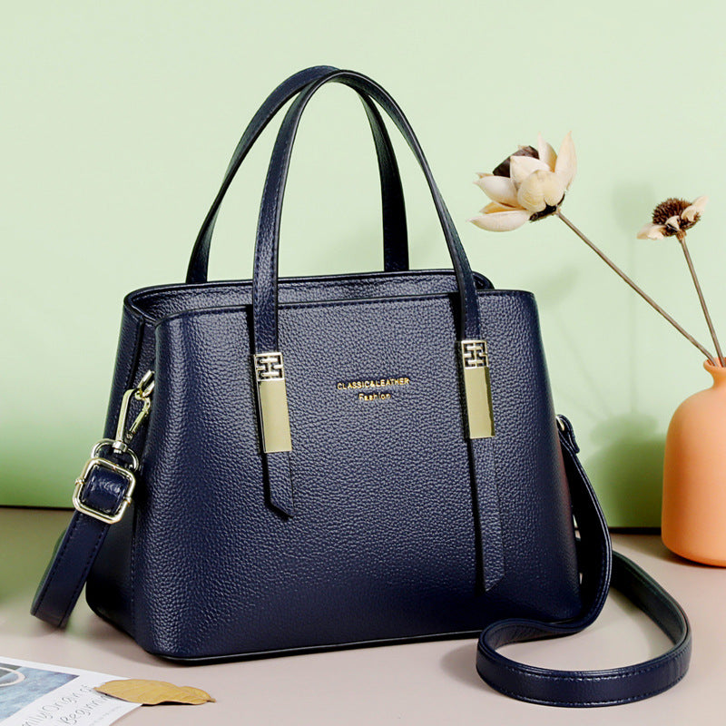 Women's Mother Simple Elegant Soft Leather Handbags