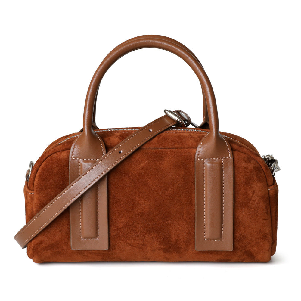 Retro Minority Design Suede Boston Pillow Handbags